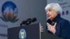 Bộ Trưởng Tài chính Mỹ Janet Yellen phát biểu tại Hội nghị G20 ở Gandhinagar, Ấn Độ, ngày 16/7/2023.