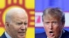 Ảnh phối hợp: Cựu Tổng thống Donald Trump, phải, và đương kim Tổng thống Joe Biden.